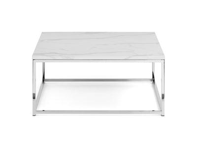 Scala Marble Top Coffee Table - Chrome & White Marble – Julian Bowen, view 2