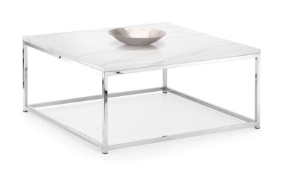 Scala Marble Top Coffee Table - Chrome & White Marble – Julian Bowen