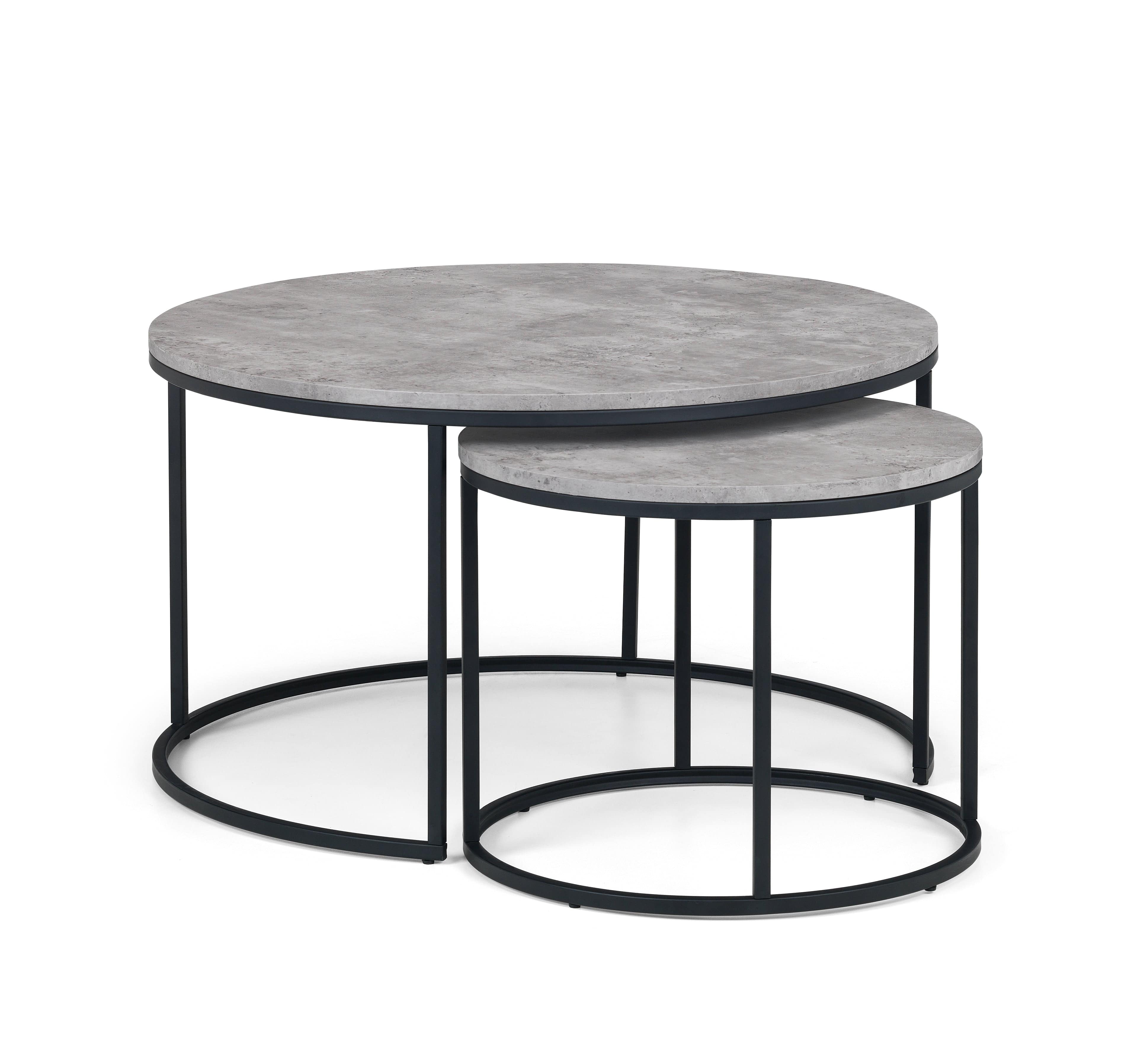 Staten Concrete Round Nesting Coffee Table – Julian Bowen