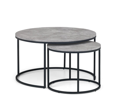 Staten Concrete Round Nesting Coffee Table – Julian Bowen