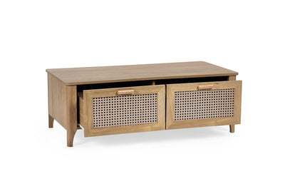 Sydney 2 Drawer Coffee Table - Rattan Effect – Julian Bowen, view 3