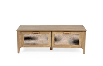 Sydney 2 Drawer Coffee Table - Rattan Effect – Julian Bowen, view 2