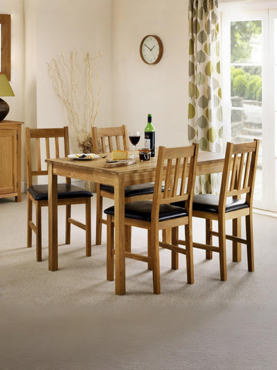 Coxmoor Oak Rectangular Table and 4 Oak Coxmoor Chairs