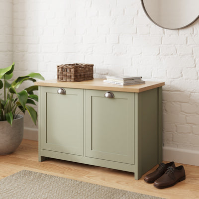 Lancaster Shoe Storage Sage Green – GFW, view 2