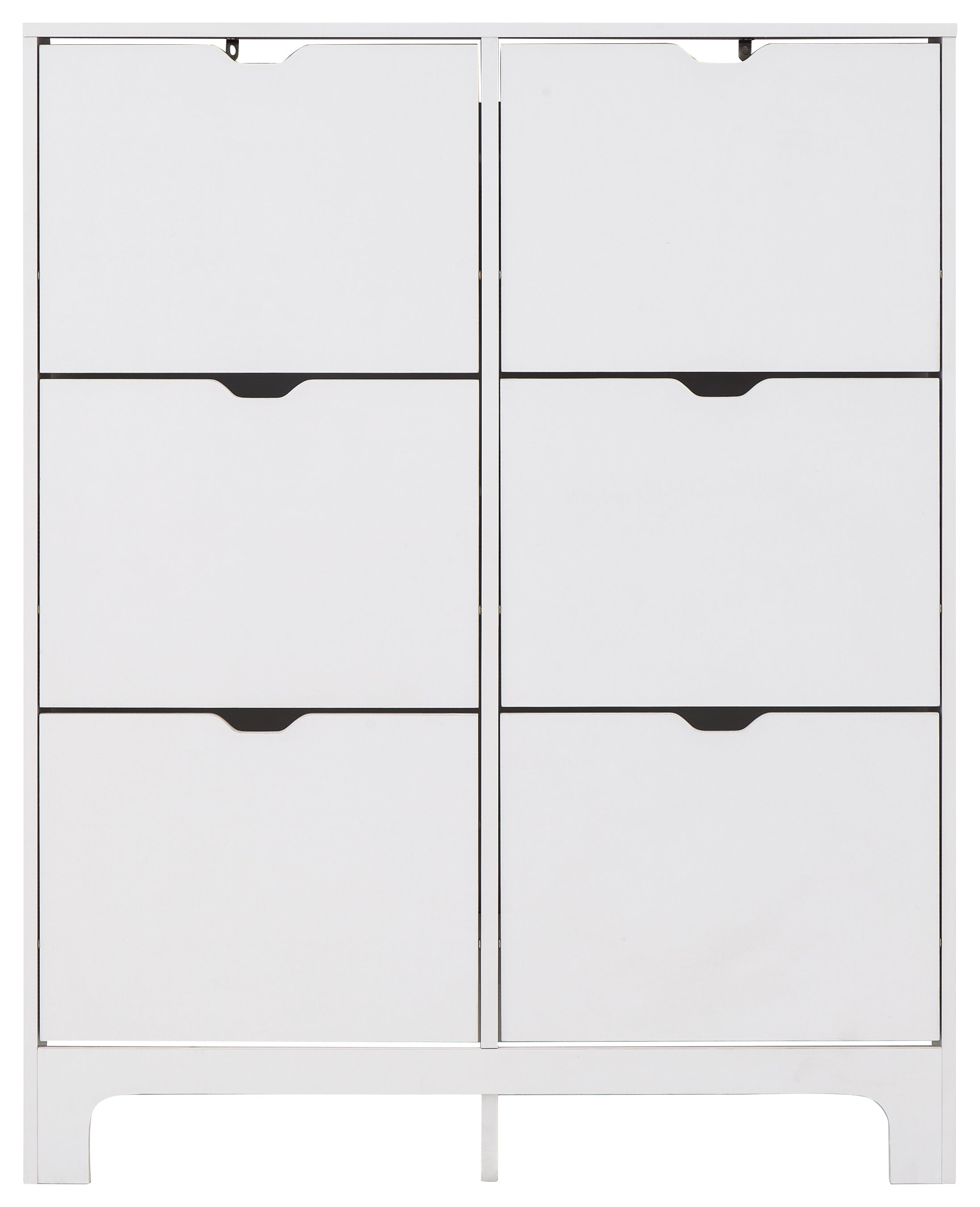 Narrow 6 Drawer Shoe Cabinet – White