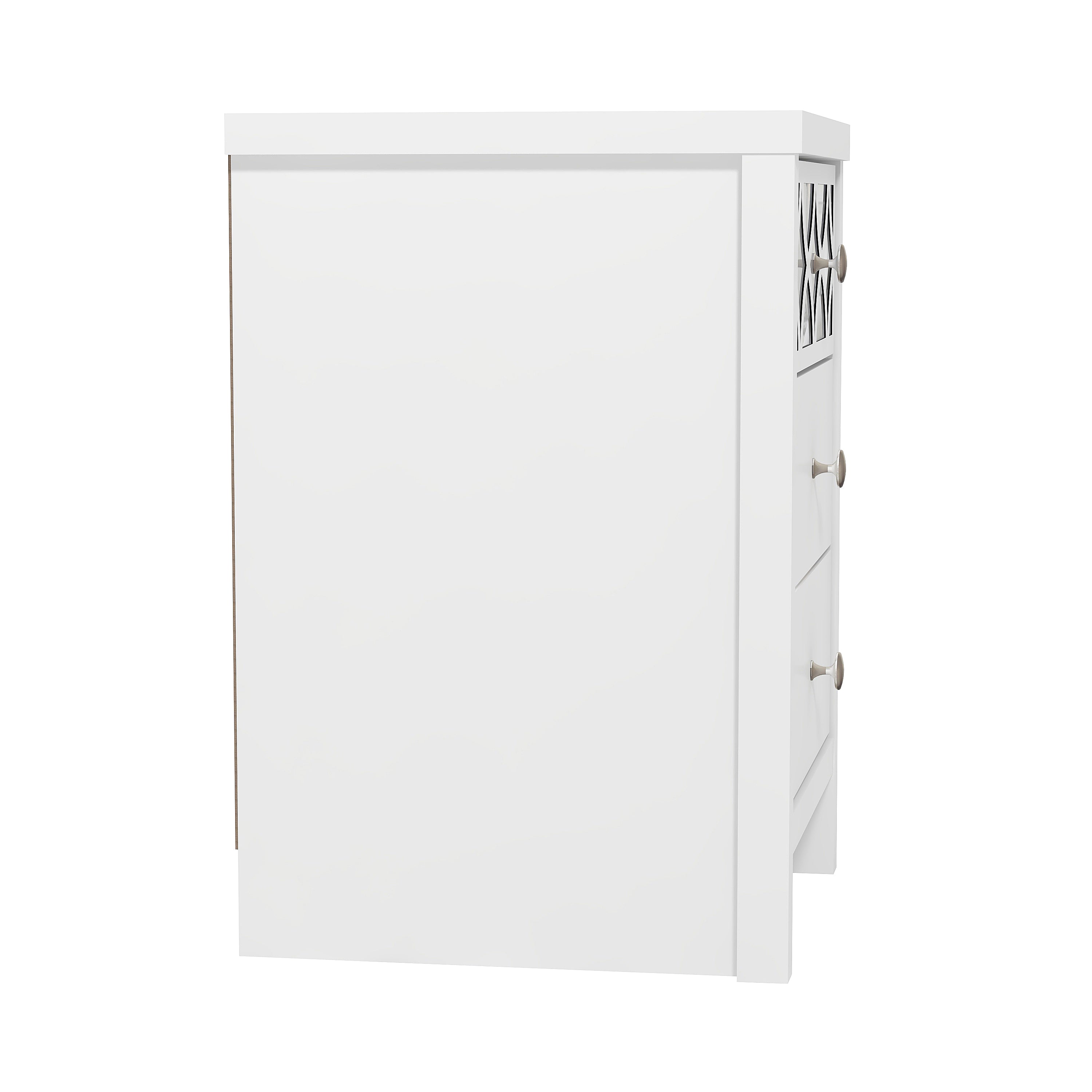 Arianna 3 Drawer Bedside Table – White