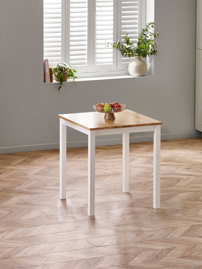 Linwood White and Oak 69cm Square Dining Table – Julian Bowen, view 7