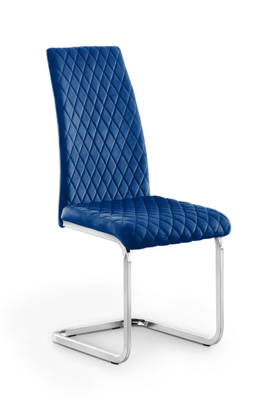 Calabria Velvet Cantilever Chairs - Blue (Set Of 4) – Julian Bowen, view 3