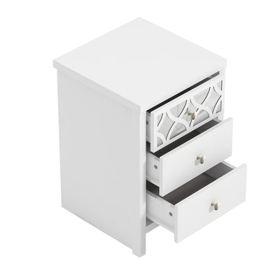 Arianna 3 Drawer Bedside Table – White