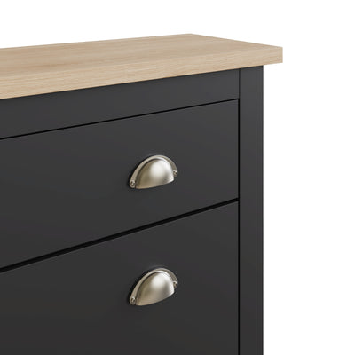 Lancaster 2Dr 1Drw Shoe Cabinet Black – GFW, view 6