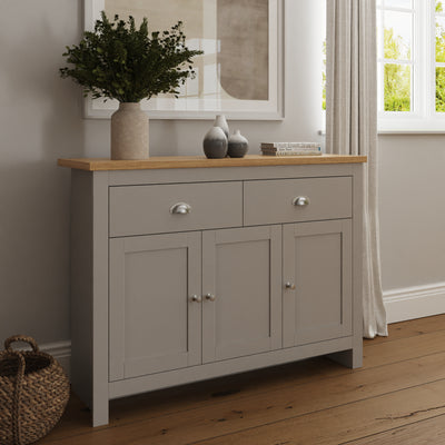 Lancaster Large Sideboard – Grey & Oak