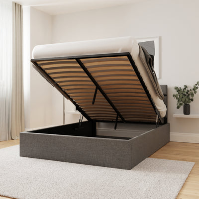 Hudson 120cm End Lift Ottoman Bed – Grey