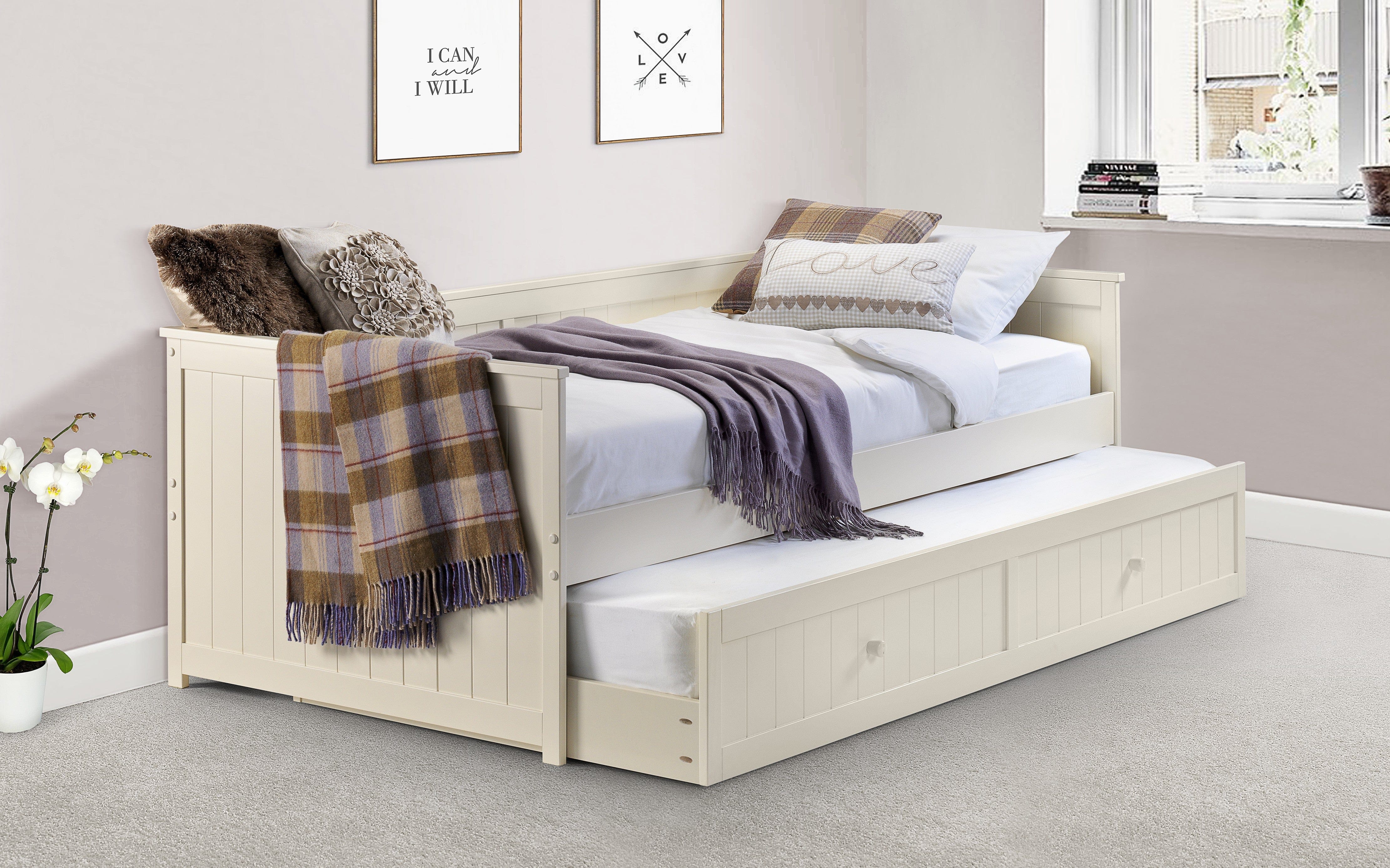 Jessica Day Bed & Underbed - Stone White – Julian Bowen, view 2