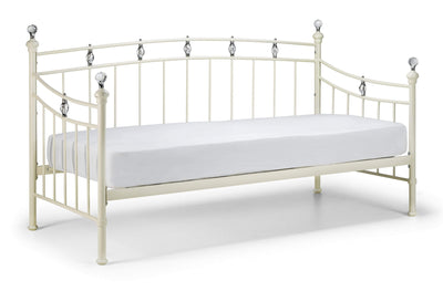 Julian Bowen Day Bed Single 90cm 3ft Sophie Daybed - Daybed - Stone White Satin Bed Kings