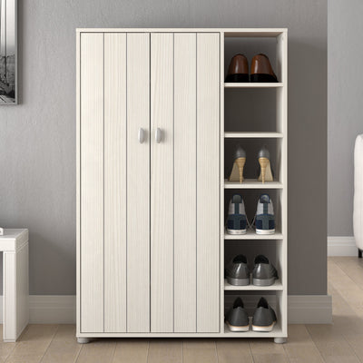 Bideford Tall Shoe Cabinet White – GFW, view 2