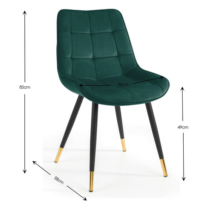 Findlay Square Table and 4 Green Hadid Chairs