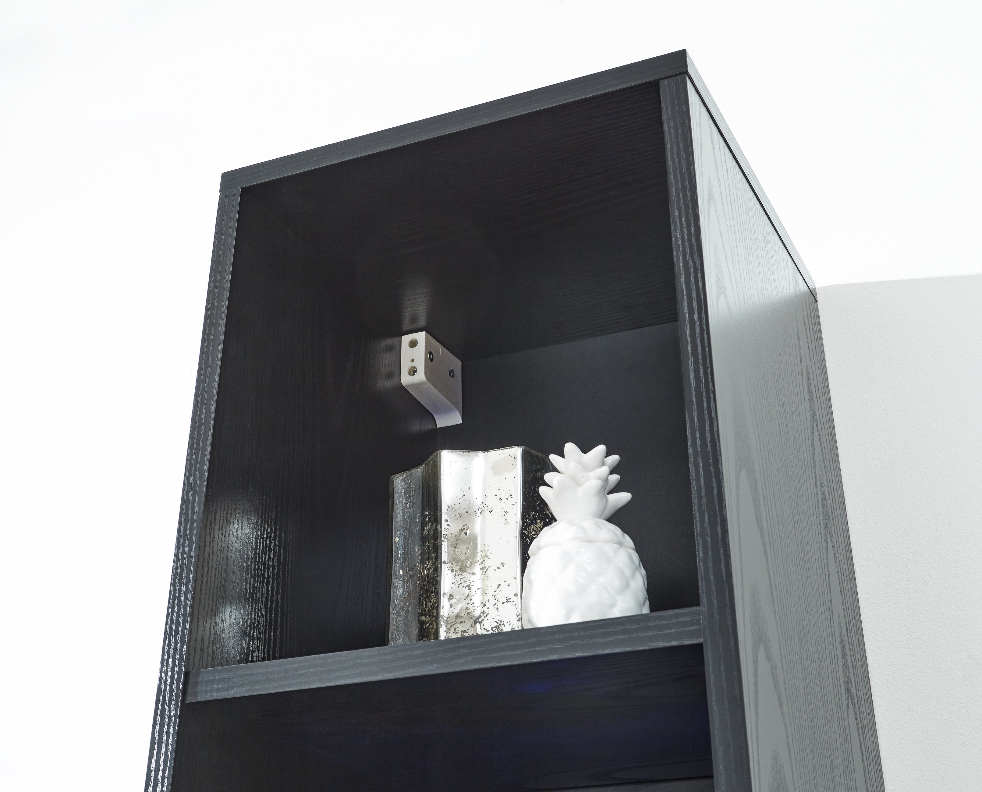 Galicia Tall Shelf Unit With Led Black – GFW, view 9