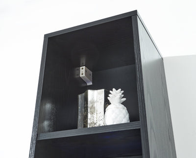 Galicia Tall Shelf Unit With Led Black – GFW, view 9