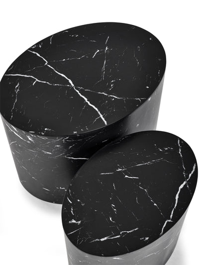 Toba Nest of 2 Black Marble Effect Tables – Julian Bowen, view 7
