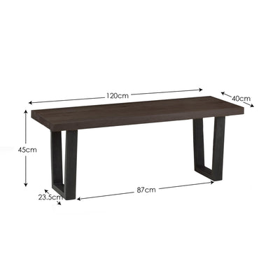 Brooklyn Bench - Dark Oak – Julian Bowen, view 3