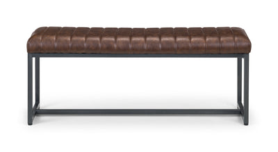 Brooklyn Upholstered Bench - Brown – Julian Bowen, view 3