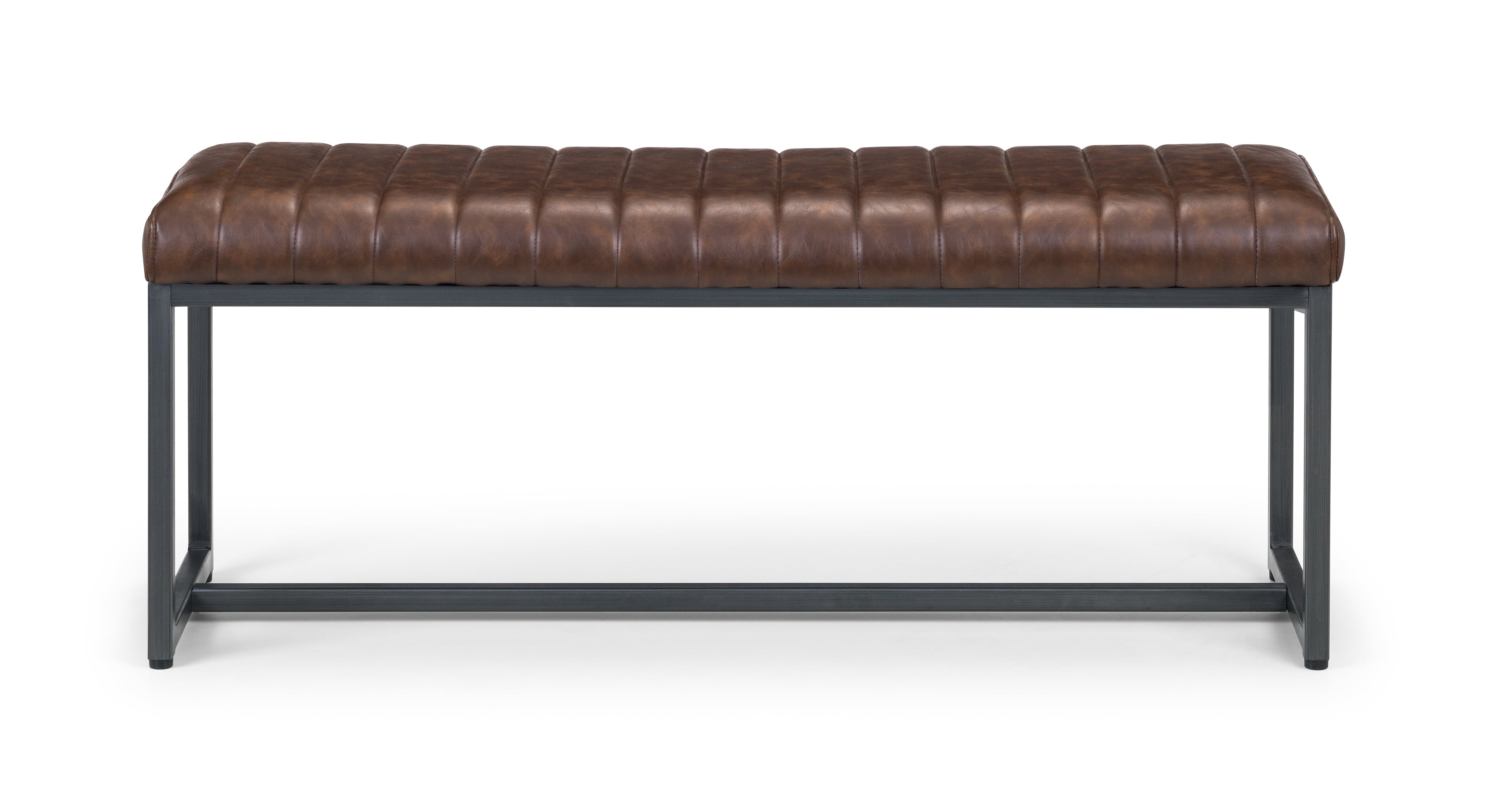 Brooklyn Upholstered Bench - Brown – Julian Bowen, view 3