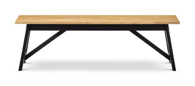 Hockley Bench Black/Oak – Julian Bowen, view 2