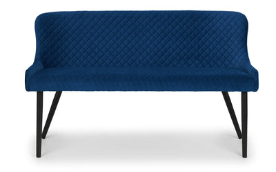Luxe High Back Bench - Blue – Julian Bowen, view 2