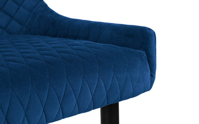 Luxe High Back Bench - Blue – Julian Bowen, view 4