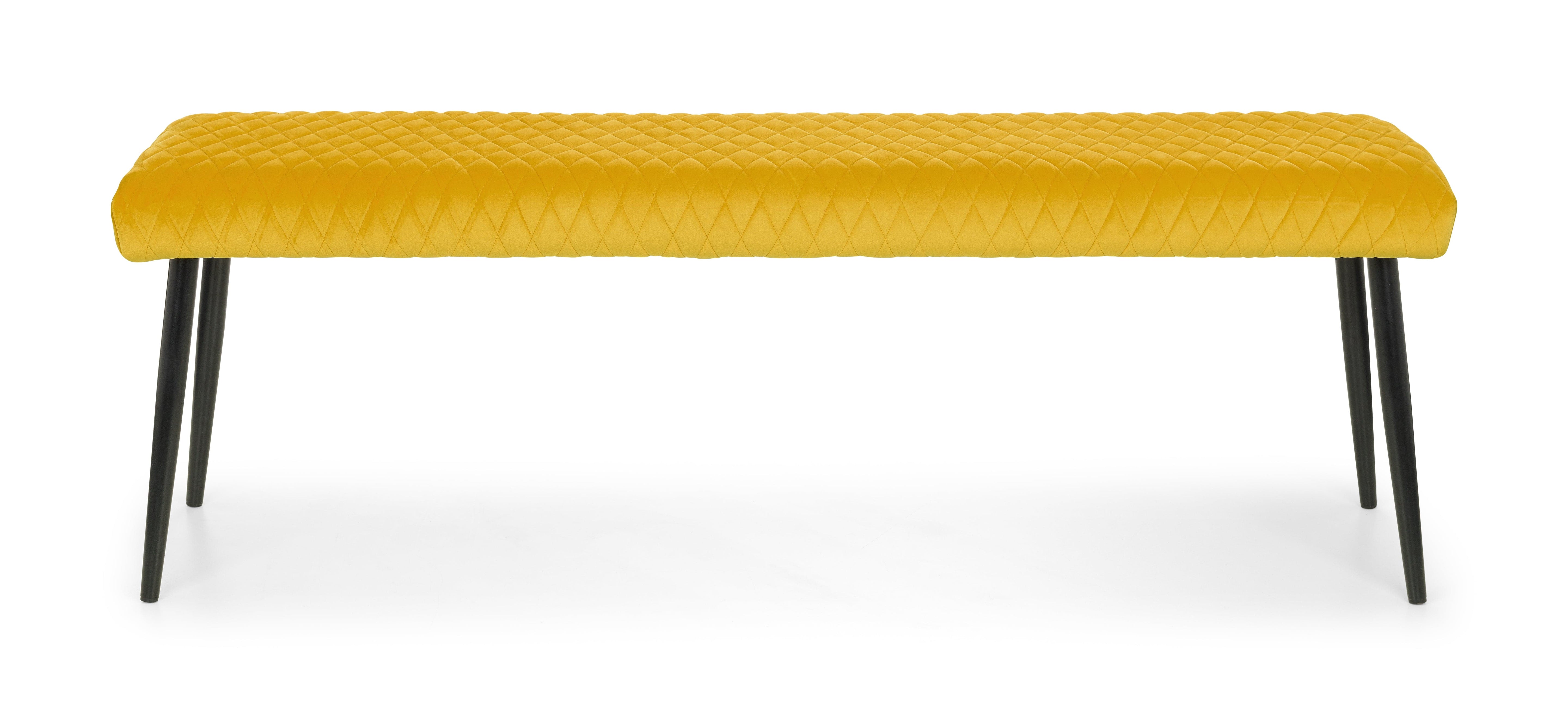 Luxe Low Bench - Mustard – Julian Bowen, view 2