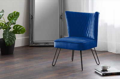Julian Bowen Dining Chair Lisbon Chair - Blue Bed Kings