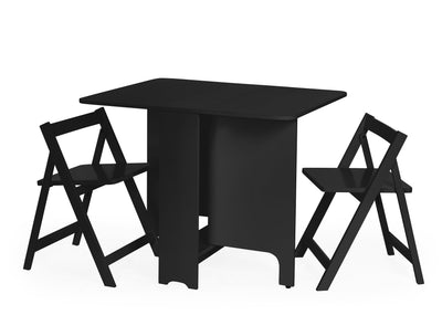 Gatan Small Gateleg Table With 2 Chairs - Black – Julian Bowen, view 4
