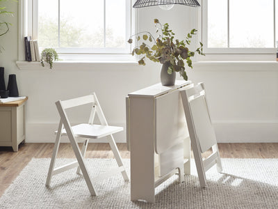 Gatan Small Gateleg Table With 2 Chairs - White – Julian Bowen, view 3