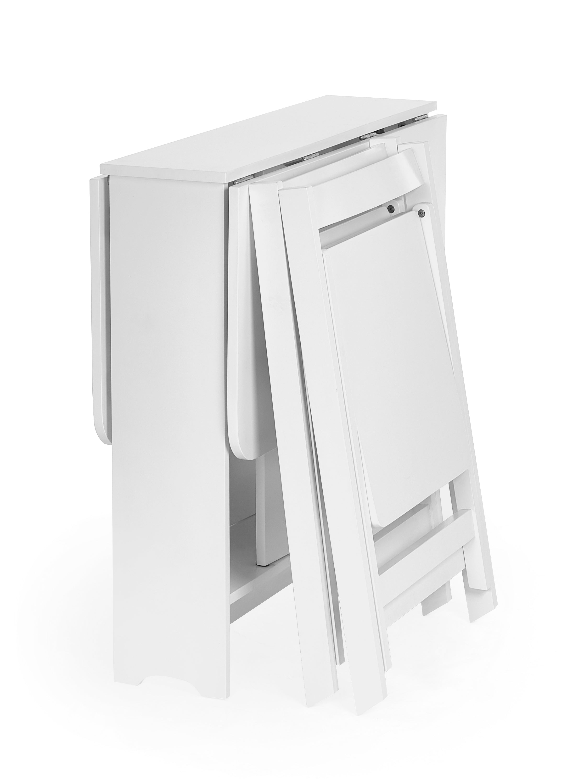 Gatan Small Gateleg Table With 2 Chairs - White – Julian Bowen