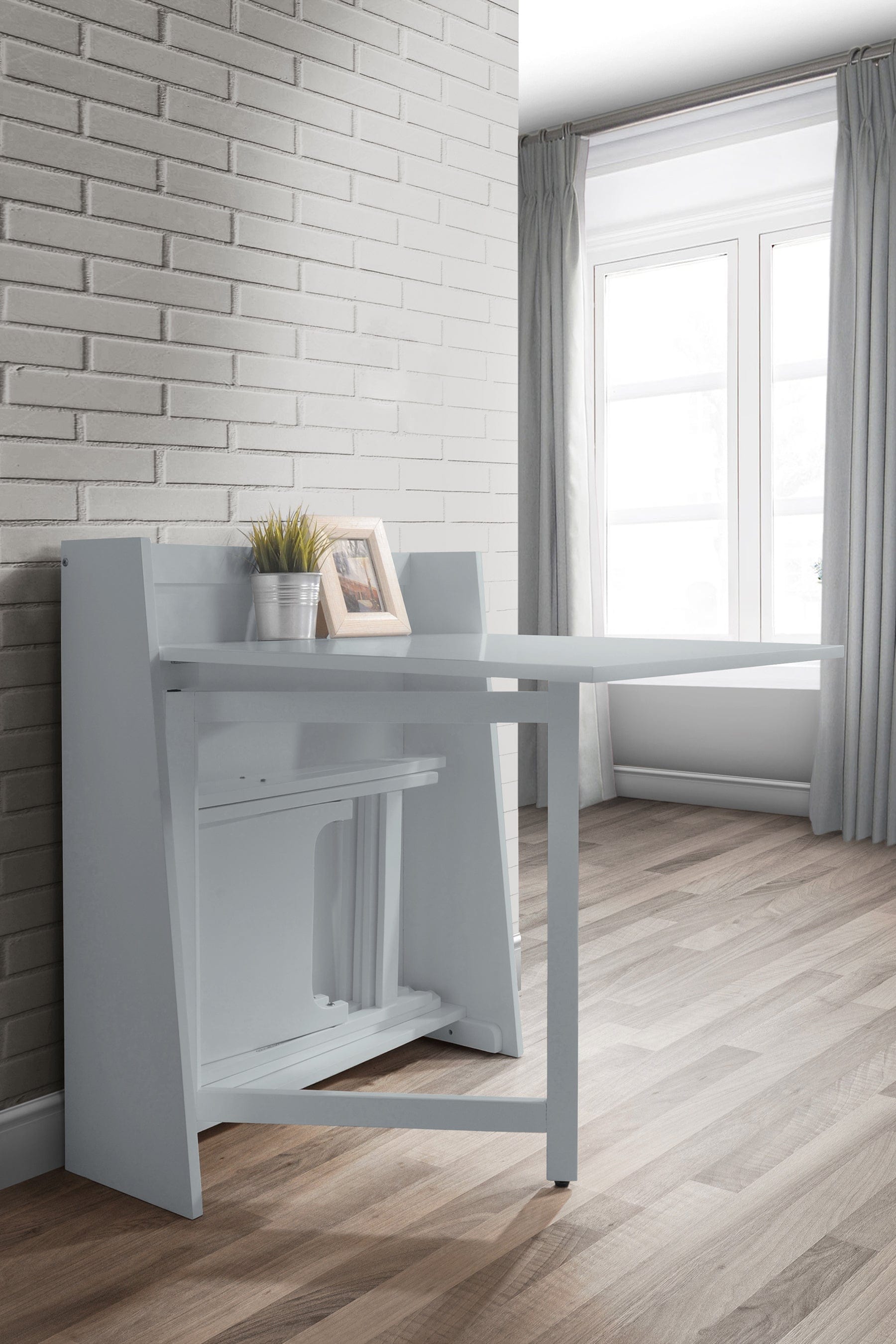 Helsinki Compact Folding Light Grey Dining Set – Julian Bowen, view 4