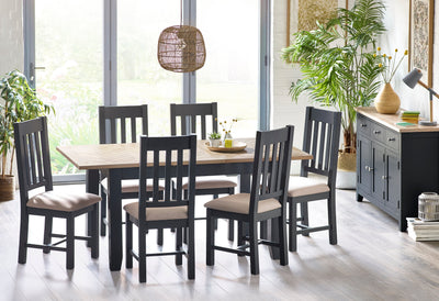 Bordeaux Extending Dining Table Dark Grey – Julian Bowen, view 10