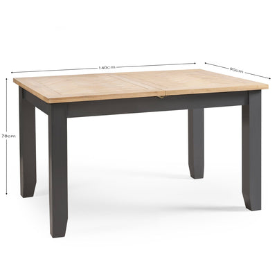Bordeaux Extending Dining Table Dark Grey – Julian Bowen, view 9