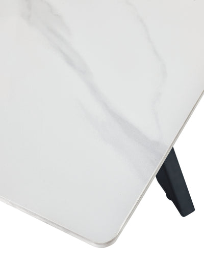 Bradley White Marble Dining Table – Julian Bowen, view 4