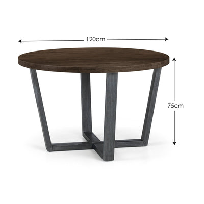 Brooklyn Round Table - Dark Oak – Julian Bowen, view 3