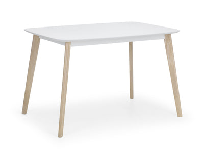 Casa Rectangular Dining Table White/Oak – Julian Bowen