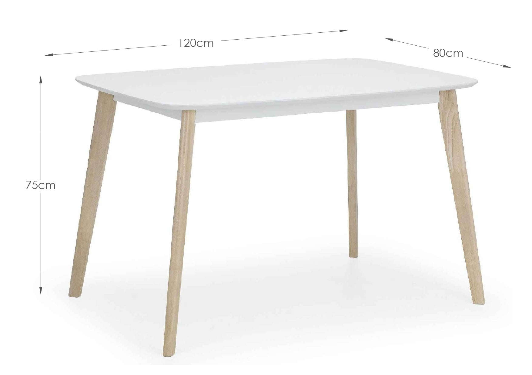 Casa Rectangular Dining Table White/Oak – Julian Bowen, view 3