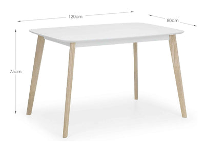 Casa Rectangular Dining Table White/Oak – Julian Bowen, view 3