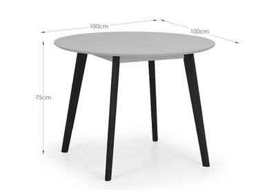 Casa Round Dining Table - Grey/Black – Julian Bowen, view 3