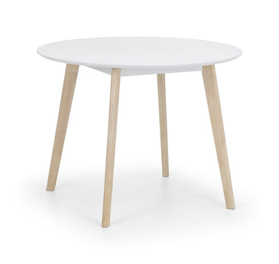 Casa Round Dining Table White/Oak – Julian Bowen
