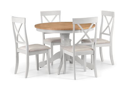 Davenport Oak/Elephant Grey Round Pedestal Table – Julian Bowen, view 3