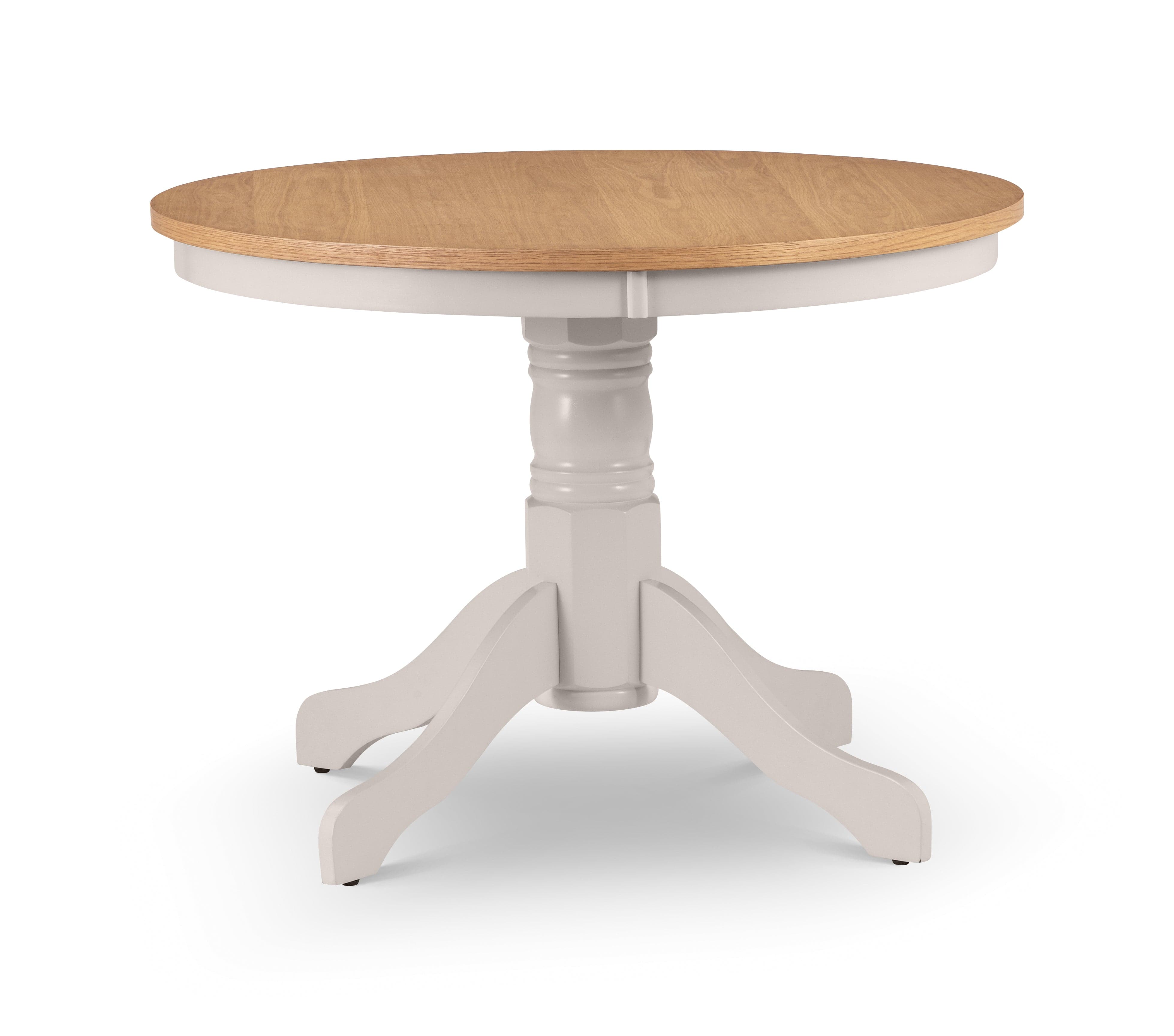 Davenport Oak/Elephant Grey Round Pedestal Table – Julian Bowen