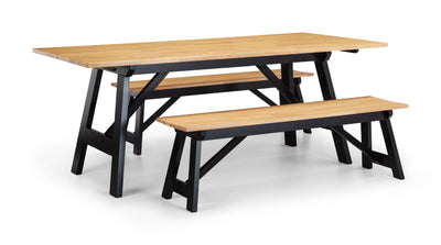 Hockley Table Black/Oak – Julian Bowen, view 2