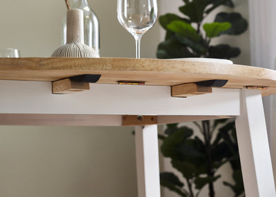 Linwood Round Drop Leaf Table - Natural Top – Julian Bowen, view 5