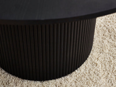 Louis Fluted Round Dining Table - Black – Julian Bowen, view 2