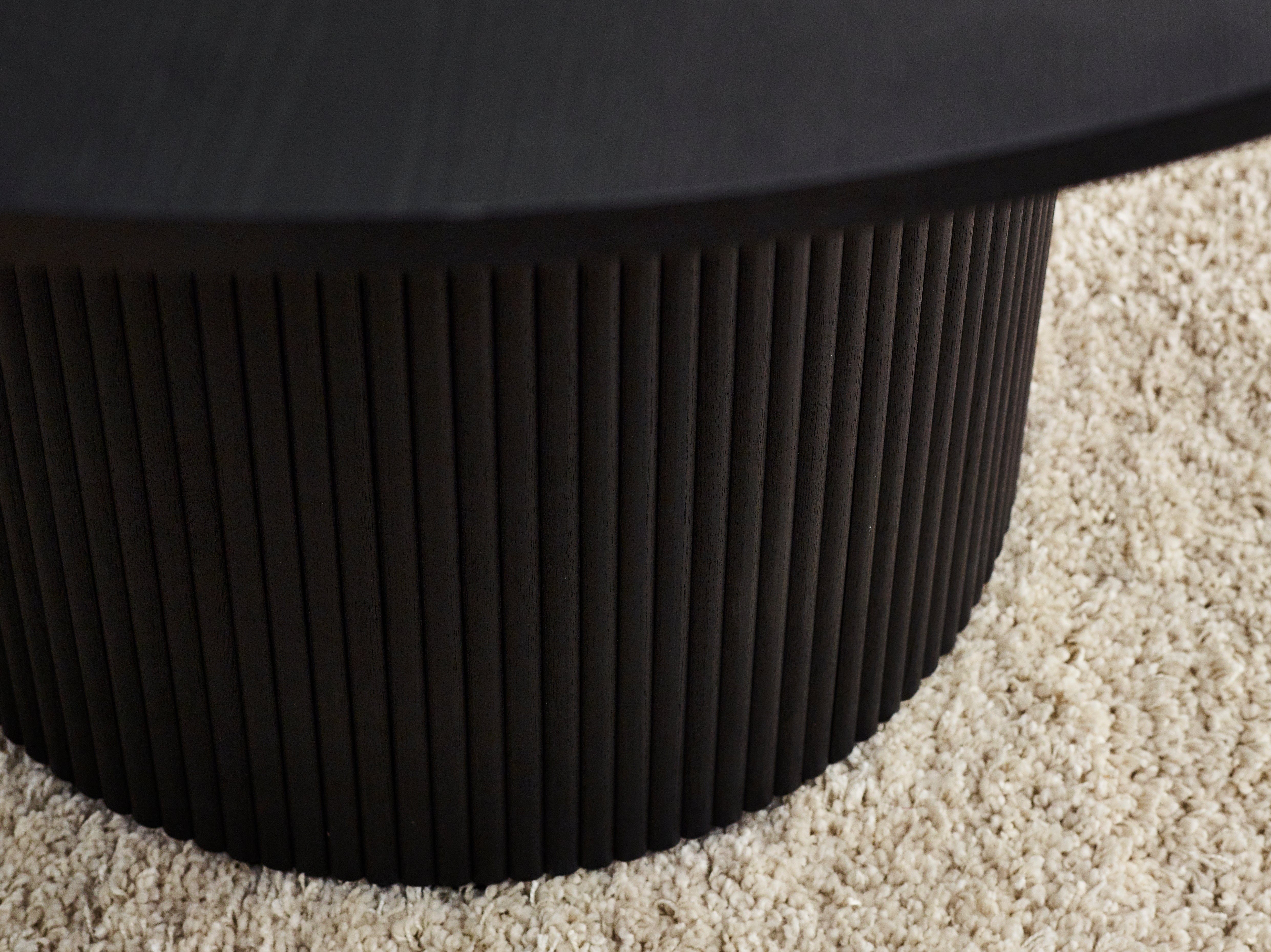 Louis Fluted Round Dining Table - Black – Julian Bowen, view 2